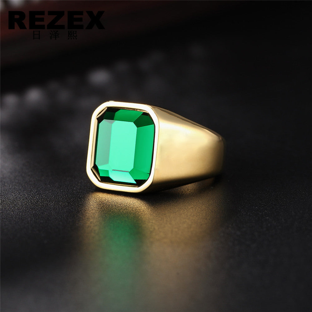 Planderful Zircon Titanium Steel Ring For Men Unisex Everyday Genie Minimalist Jewelry Gift