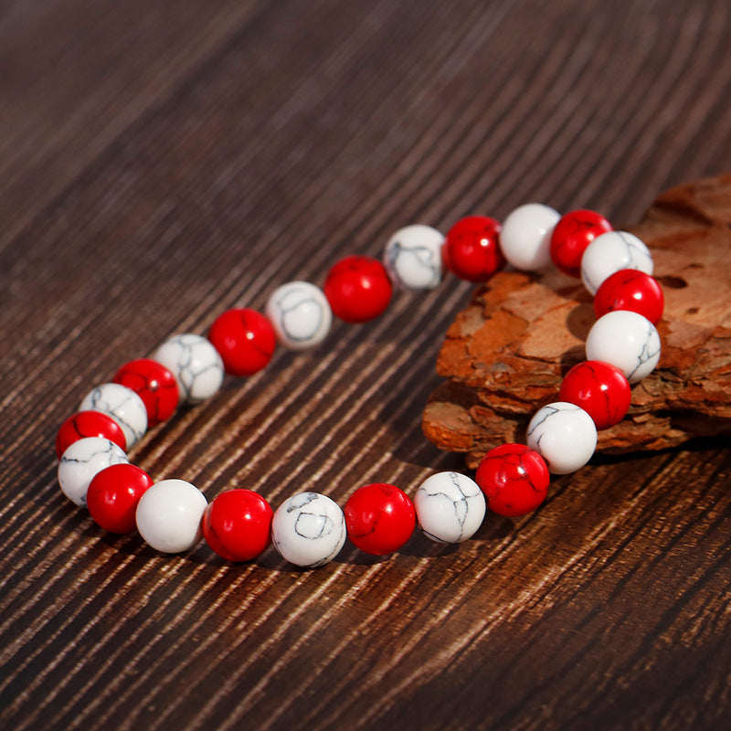 Planderful Everyday Genie 8mm Matte Black Frosted Agate Turquoise Unisex Bracelet for Men