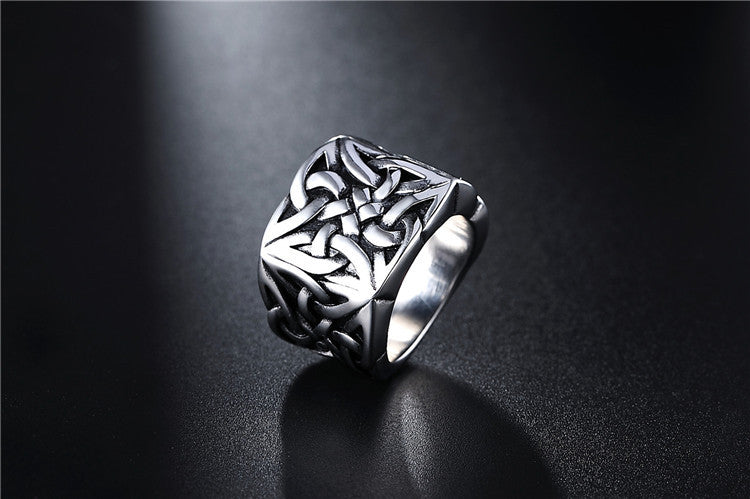 Planderful Nordic Viking Titanium Ring Unisex Jewelry With Bold Protection Statement For Men And Women