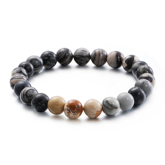 custom 8mm turquoise round bead bracelet for couples - men's jewelry