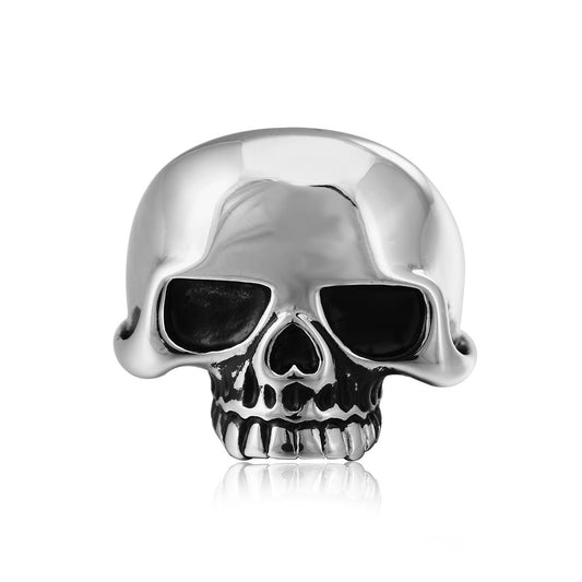 Halloween Punk Style Skull Head Titanium Steel Ring for Men