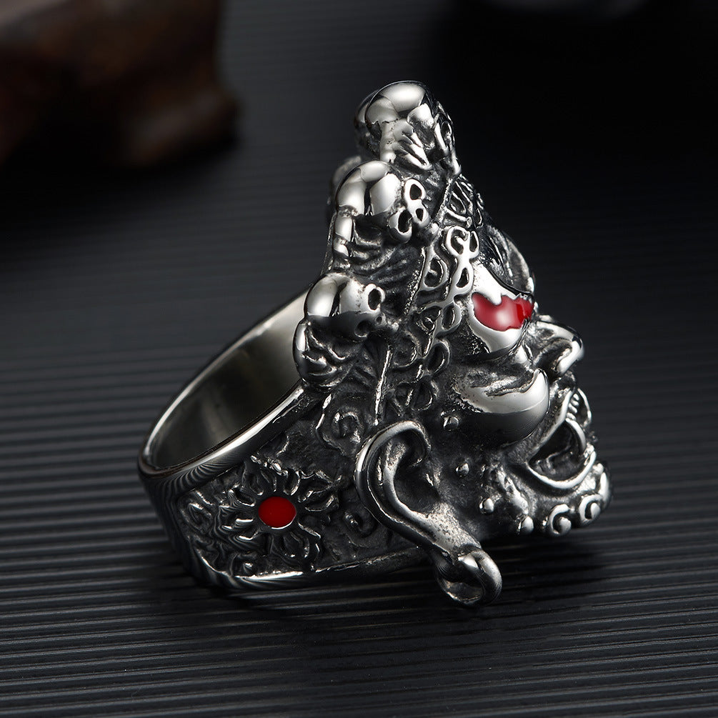 Mahakala Buddhist Stainless Steel Ring