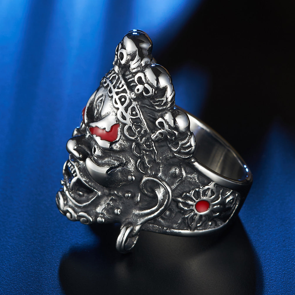 Mahakala Buddhist Stainless Steel Ring
