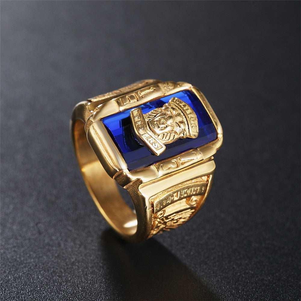 Planderful Titanium Steel Ring 20mm Walton Tiger Head Unisex Statement Jewelry For Men And Women