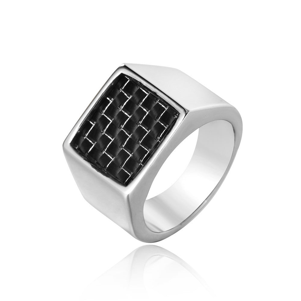 Carbon Fiber Ring Unisex Durable Titanium Steel Square Band For Men And Women By Planderful Everyday Genie