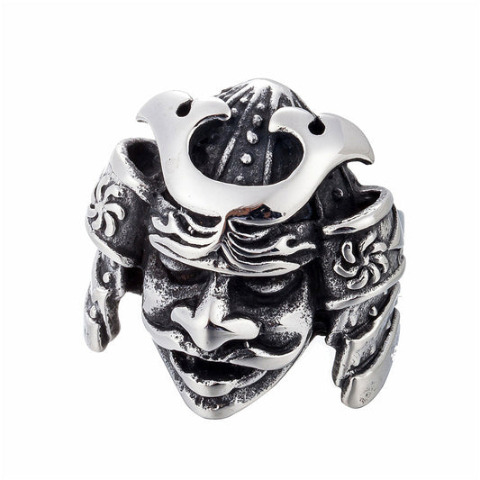 Planderful Gothpunk Samurai Titanium Ring Unisex Protection Statement For Streetwear Enthusiasts