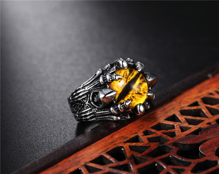 Wizard Skull Titanium Steel Ring