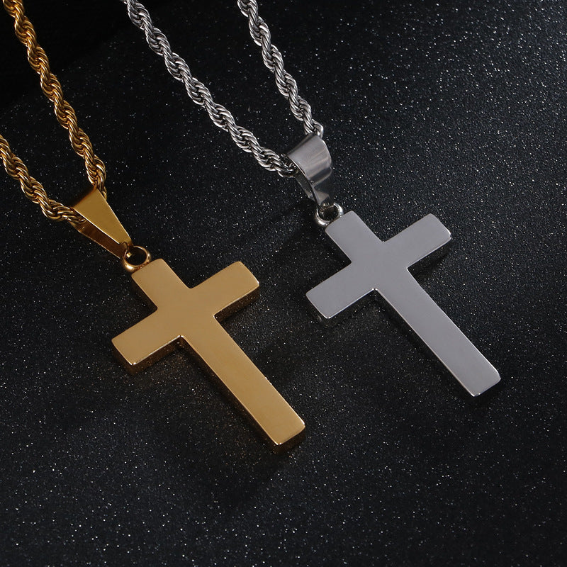 Gentle Minimalist Men's Titanium Steel Pendant - Korean Style Jewelry for Him