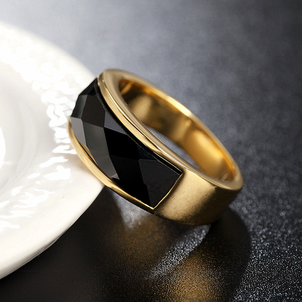 Titanium Steel Ring Unisex With Gemstone Protection Statement For Men And Women Planderful Everyday Genie