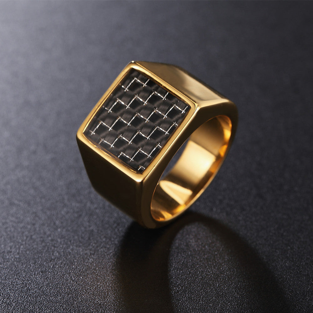 Carbon Fiber Ring Unisex Durable Titanium Steel Square Band For Men And Women By Planderful Everyday Genie