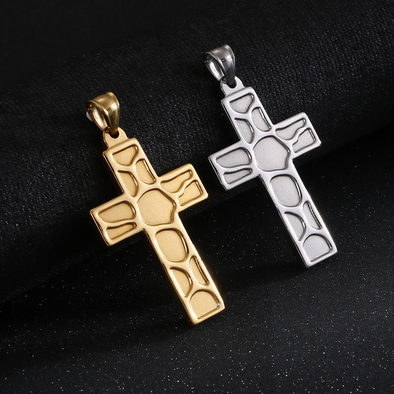European and American Style Stainless Steel Cross Pendant for Men