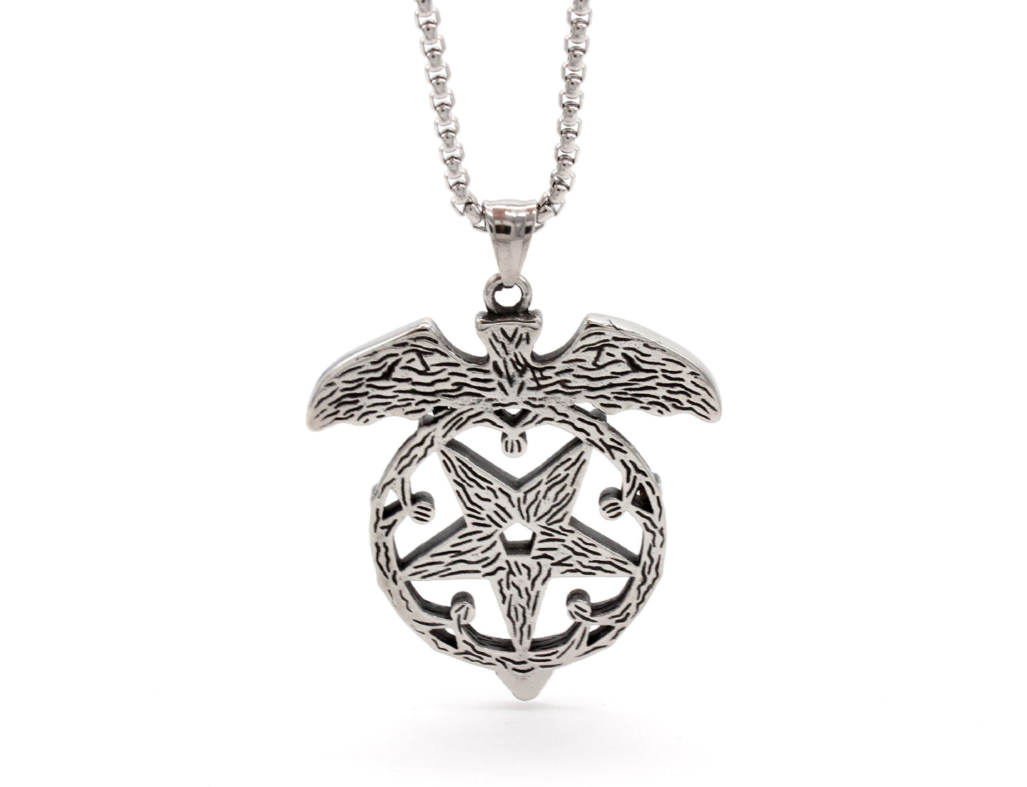 Planderful Titanium Steel Pendant Necklace Unisex Protection Symbol For Fashion Lovers