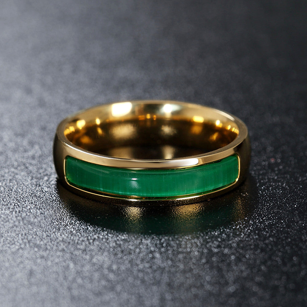 Planderful Titanium Steel Ring For Men And Women Gemstone Protection Statement Everyday Wear