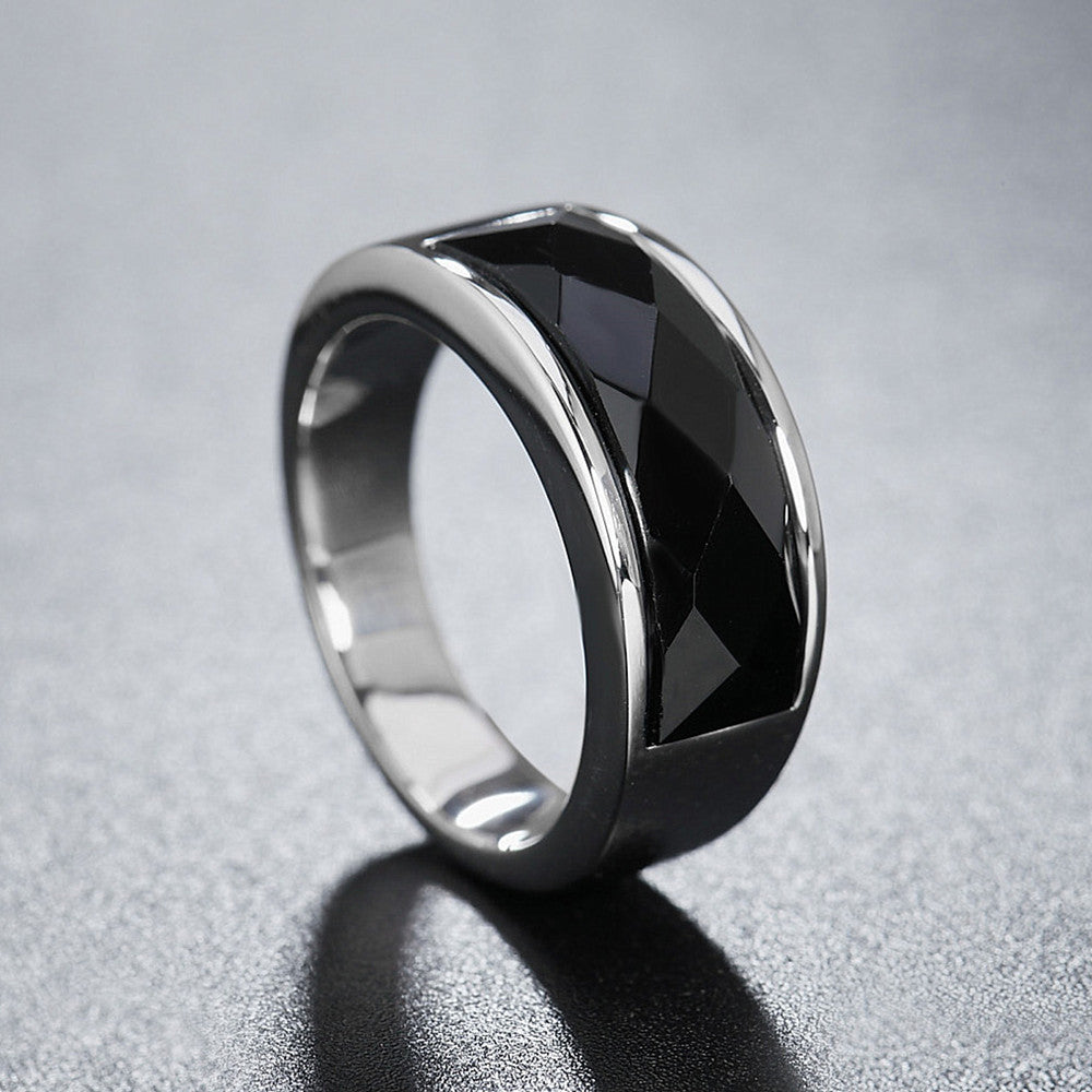 Titanium Steel Ring Unisex With Gemstone Protection Statement For Men And Women Planderful Everyday Genie