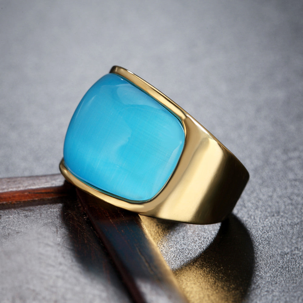 Opal Ring Titanium Steel Multicolor Unisex Protective Statement Jewelry By Planderful For All Styles