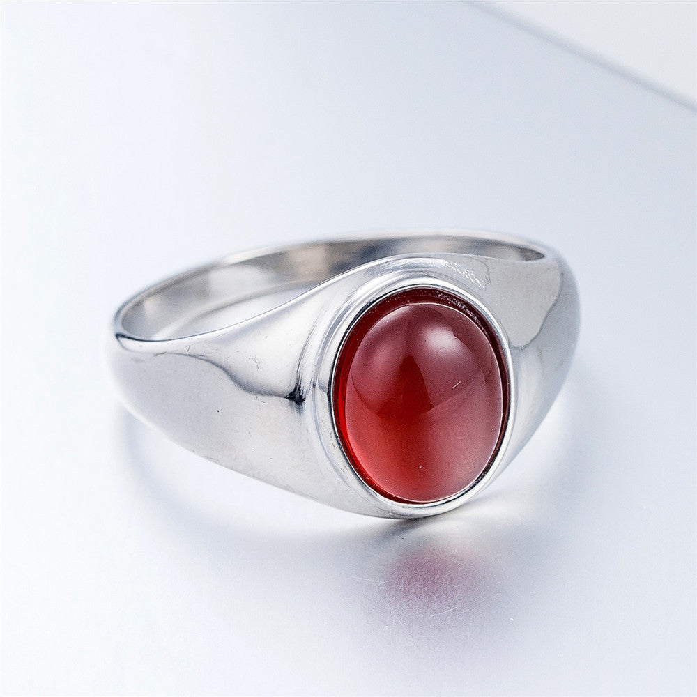 Opal Ring Durable Titanium Steel Women Unisex Statement Jewelry Planderful Everyday Genie