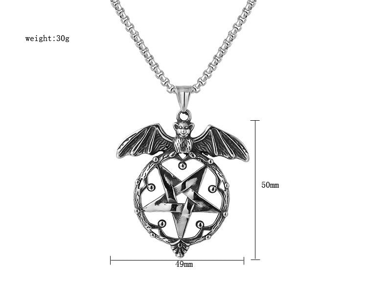 Planderful Titanium Steel Pendant Necklace Unisex Protection Symbol For Fashion Lovers