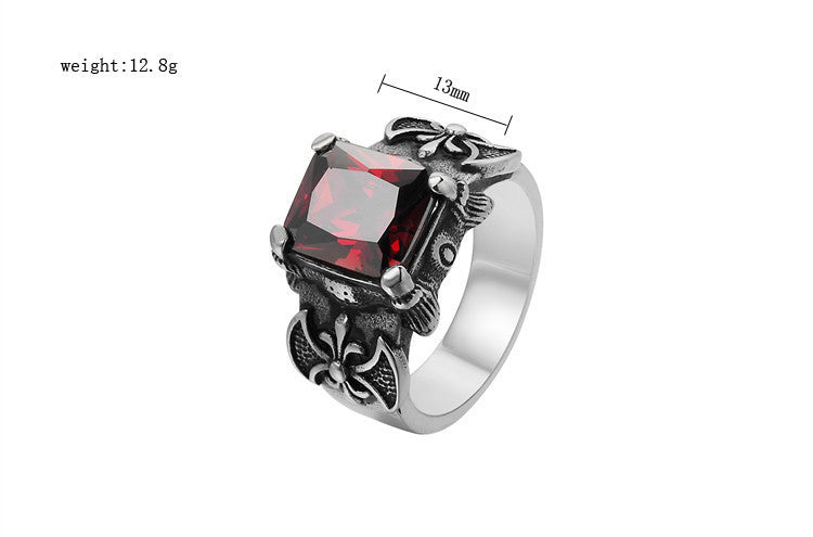 Planderful Viking Axe Ring Zircon Unisex Retro Steel Jewelry For Men And Women Wearable Statement