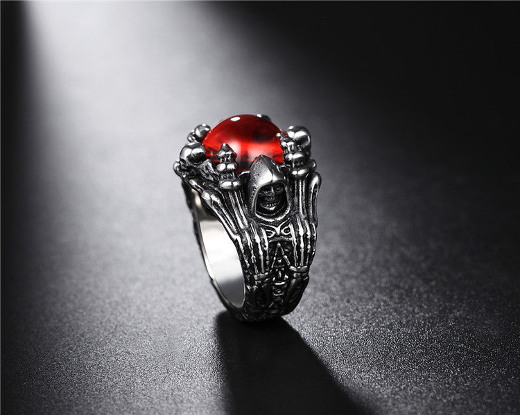Wizard Skull Titanium Steel Ring