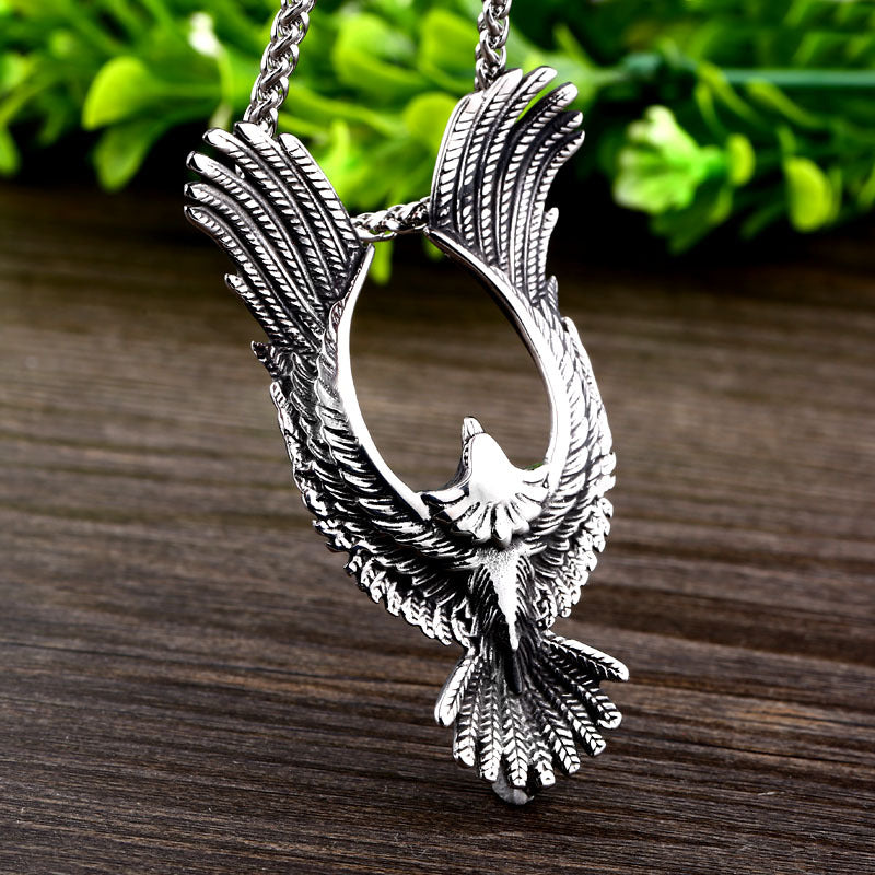 Vintage Ethnic-Inspired Men's Titanium Steel Phoenix Pendant Jewelry