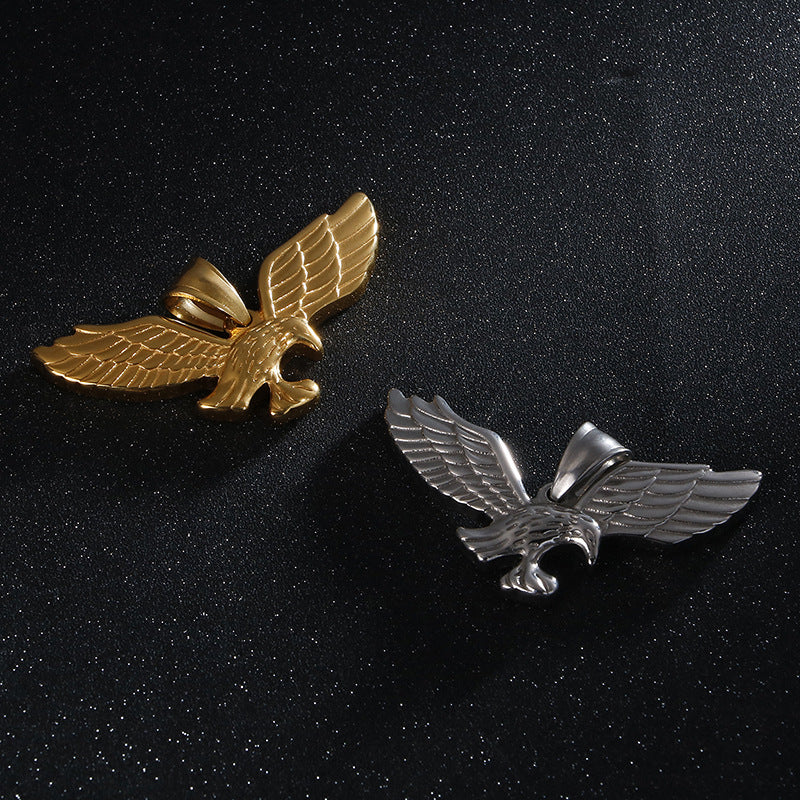 Majestic Eagle Wings Titanium Steel Pendant for Men's Hip-Hop Street Style