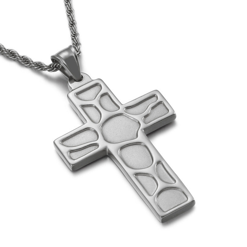 European and American Style Stainless Steel Cross Pendant for Men