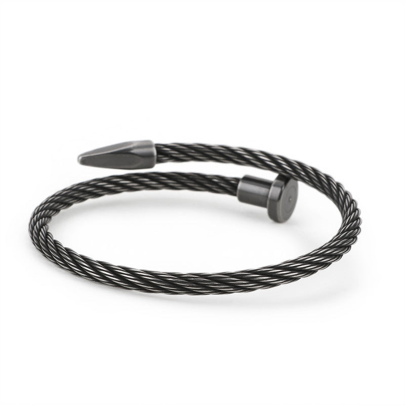 Nail Steel Wire Bracelet Bracelet – Stainless Steel Metal Texture