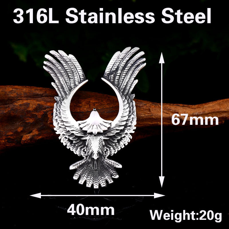 Vintage Ethnic-Inspired Men's Titanium Steel Phoenix Pendant Jewelry