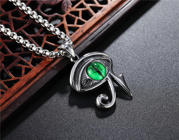 Eye Of Horus Pendant Necklace Titanium Steel For Men And Unisex Protection Planderful Durable
