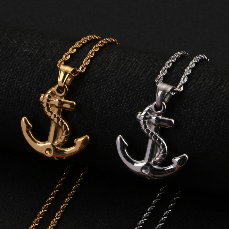 Anchor Pendant Necklace - Stylish Stainless Steel Hipster Jewelry for Men