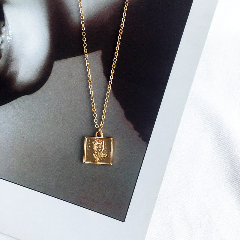 Vienna Verve Rose Jewelry Set with Personalized Cross-Border Earrings and Necklace