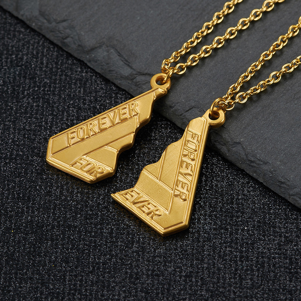 Two In One Three Corners And Two Halves Split Men's Pendant Forever Best Friends Necklace