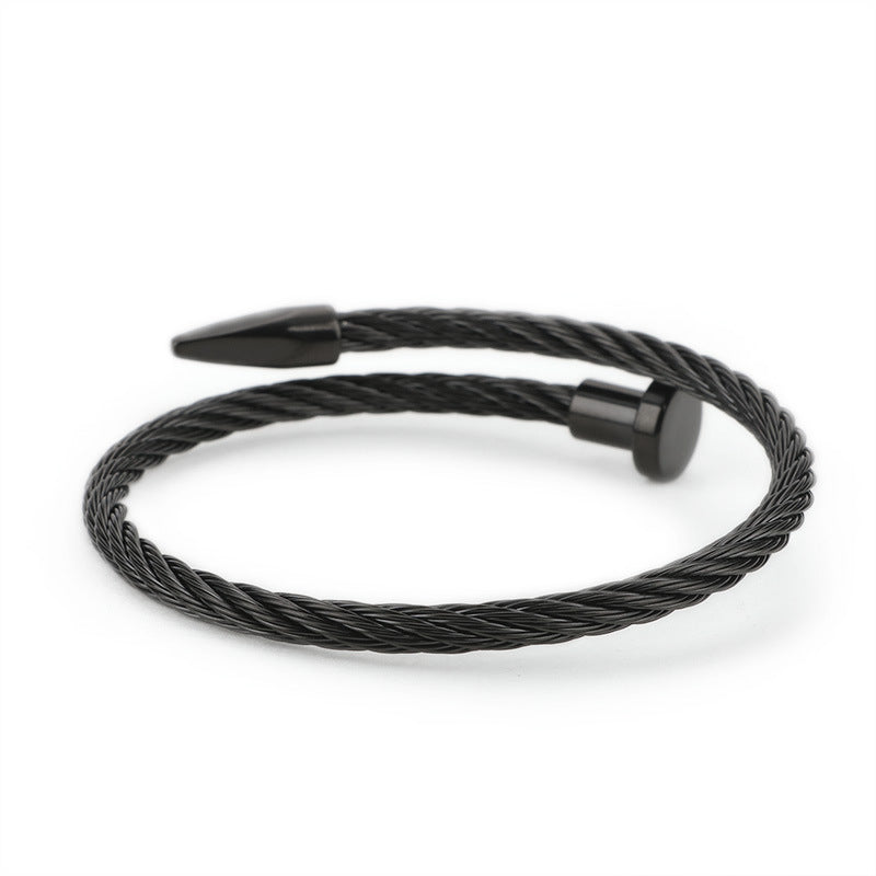 Nail Steel Wire Bracelet Bracelet – Stainless Steel Metal Texture