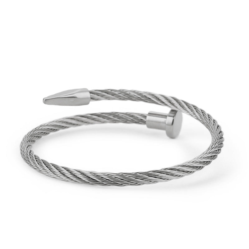 Nail Steel Wire Bracelet Bracelet – Stainless Steel Metal Texture