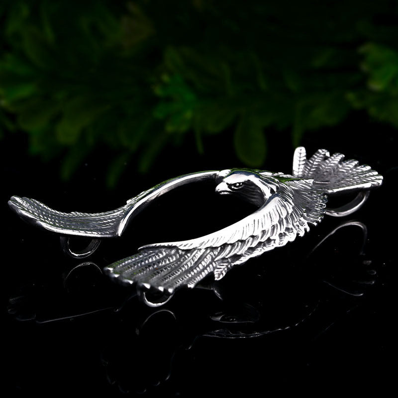 Vintage Ethnic-Inspired Men's Titanium Steel Phoenix Pendant Jewelry
