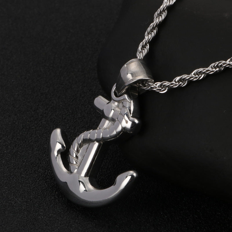 Anchor Pendant Necklace - Stylish Stainless Steel Hipster Jewelry for Men