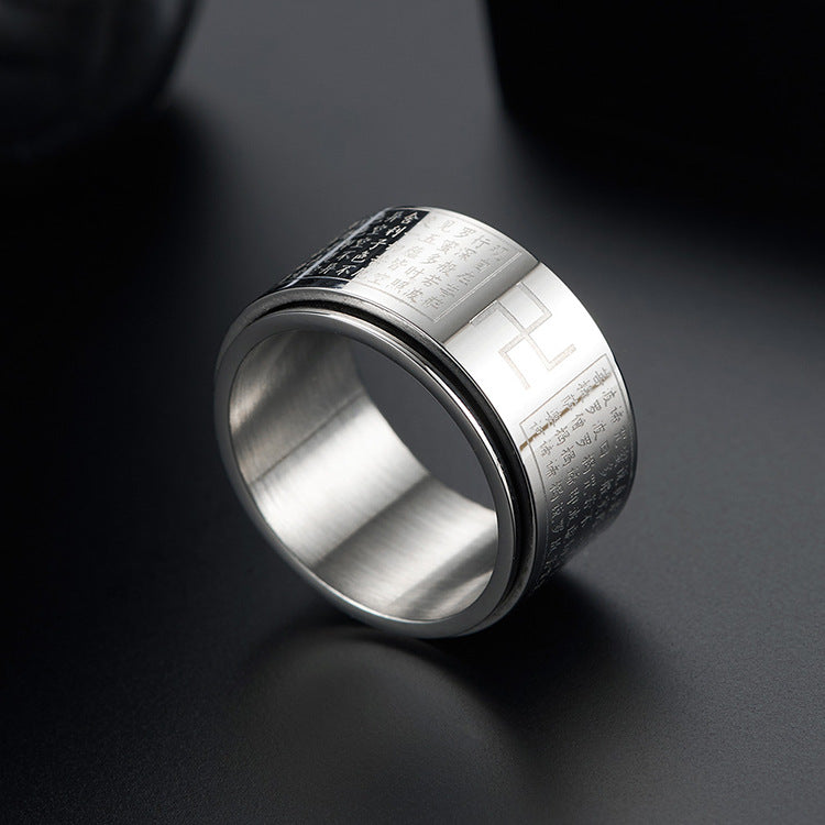 Retro Style Rotatable Stainless Steel Ring for Men