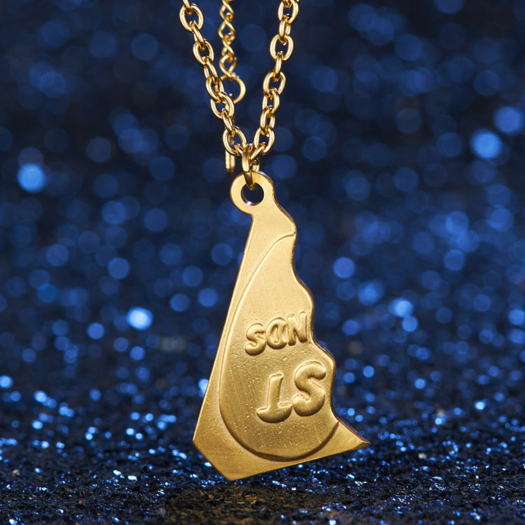 Two In One Three Corners And Two Halves Split Men's Pendant Forever Best Friends Necklace