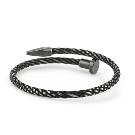 Nail Steel Wire Bracelet Bracelet – Stainless Steel Metal Texture