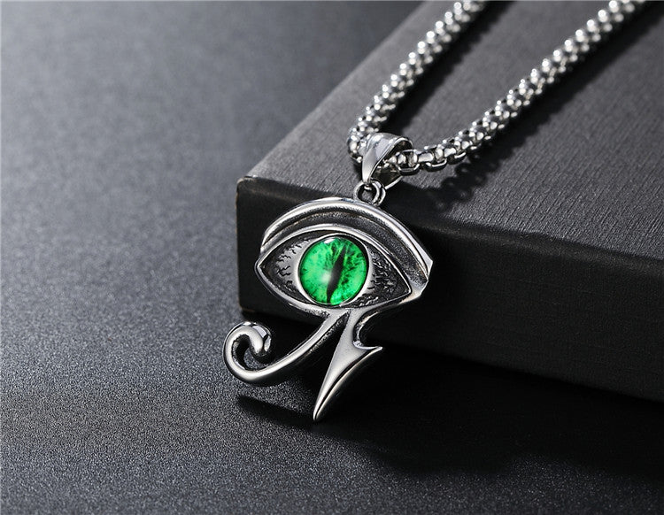 Eye Of Horus Pendant Necklace Titanium Steel For Men And Unisex Protection Planderful Durable