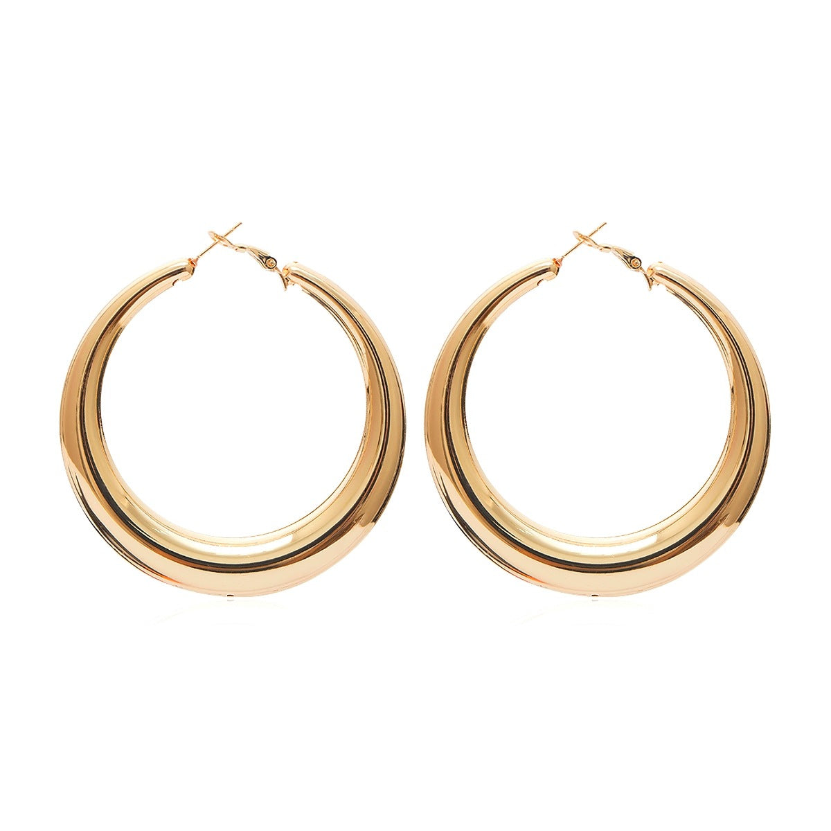 Exaggerated Oval Mirror Metal Earrings in Vienna Verve Collection
