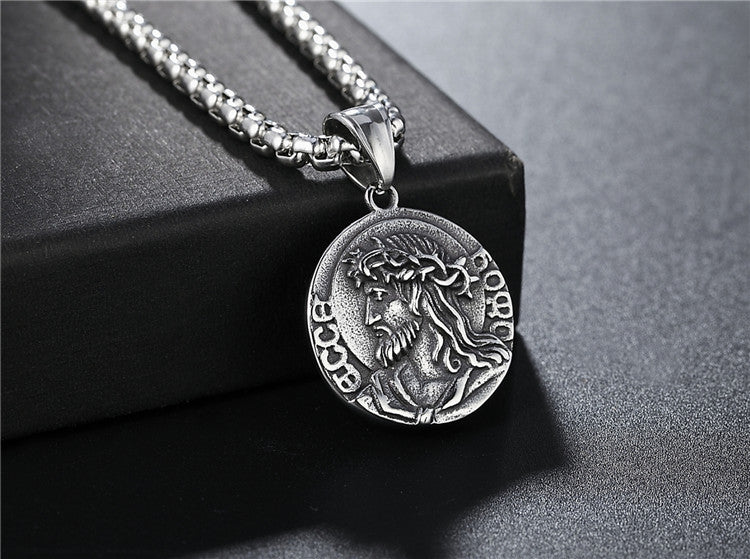 Titanium Steel Pendant For Protection Unisex By Planderful Everyday Genie Retro Premium Design Durable Steel Gift Idea