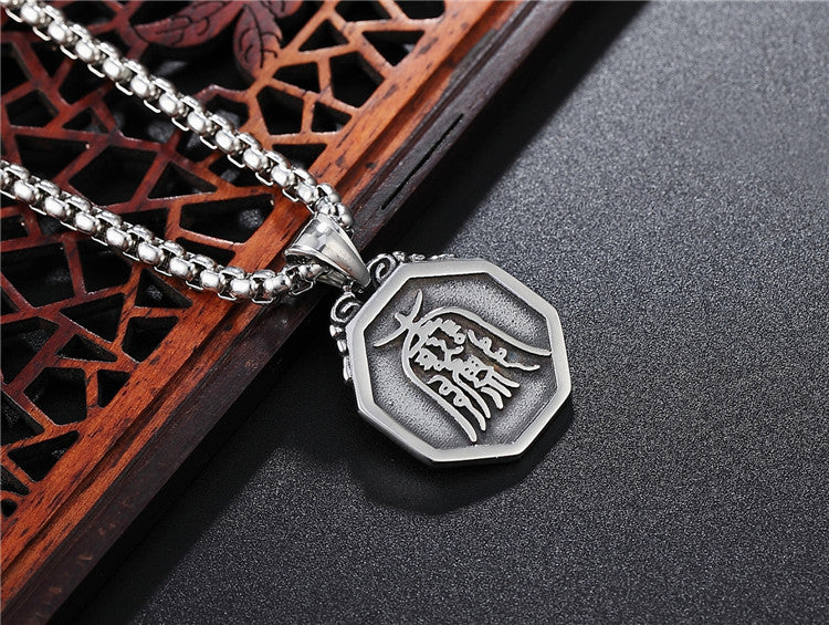 Yin Yang Tai Chi Pendant Necklace Titanium Steel Unisex Protection Jewelry Planderful