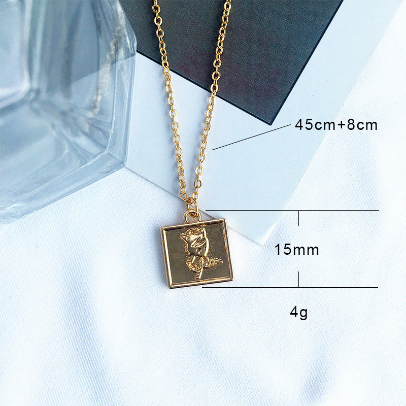 Vienna Verve Rose Jewelry Set with Personalized Cross-Border Earrings and Necklace