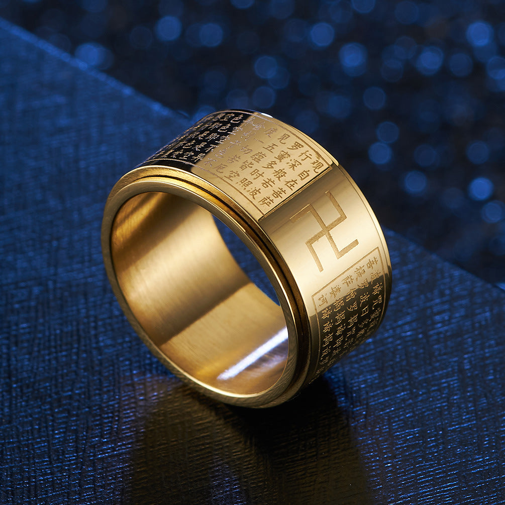 Retro Style Rotatable Stainless Steel Ring for Men