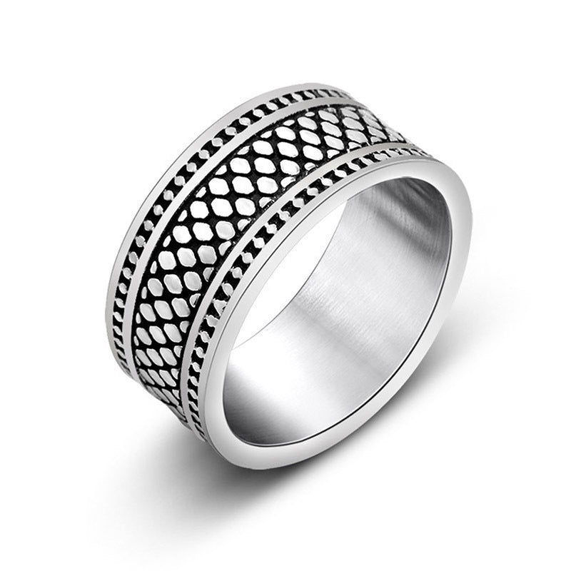 European American Retro Couple Ring Stainless Steel For Men