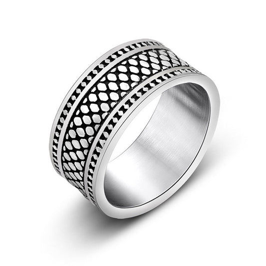 European American Retro Couple Ring Stainless Steel For Men