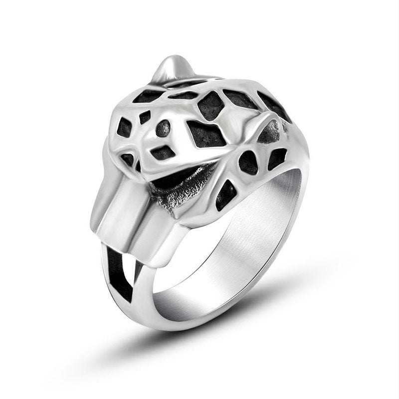 Leopard Head Mens Ring Titanium Steel Domineering Style
