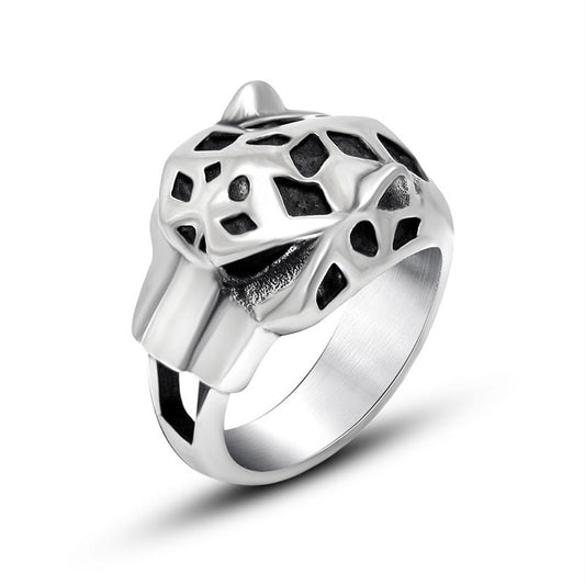 Leopard Head Mens Ring Titanium Steel Domineering Style