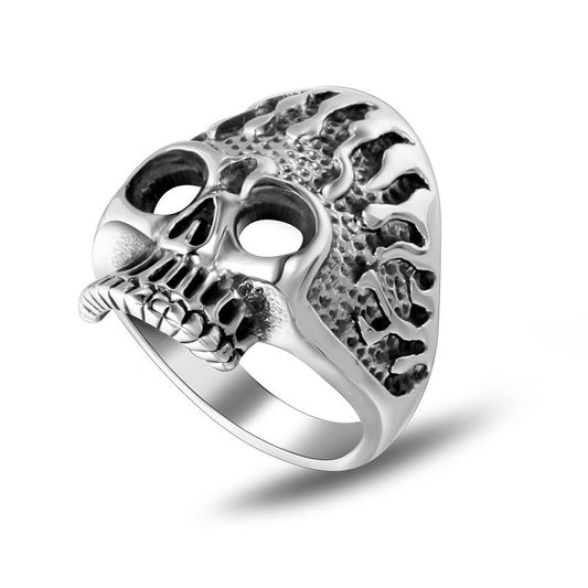 Evil Skull Titanium Ring For Men Domineering Hipster Punk